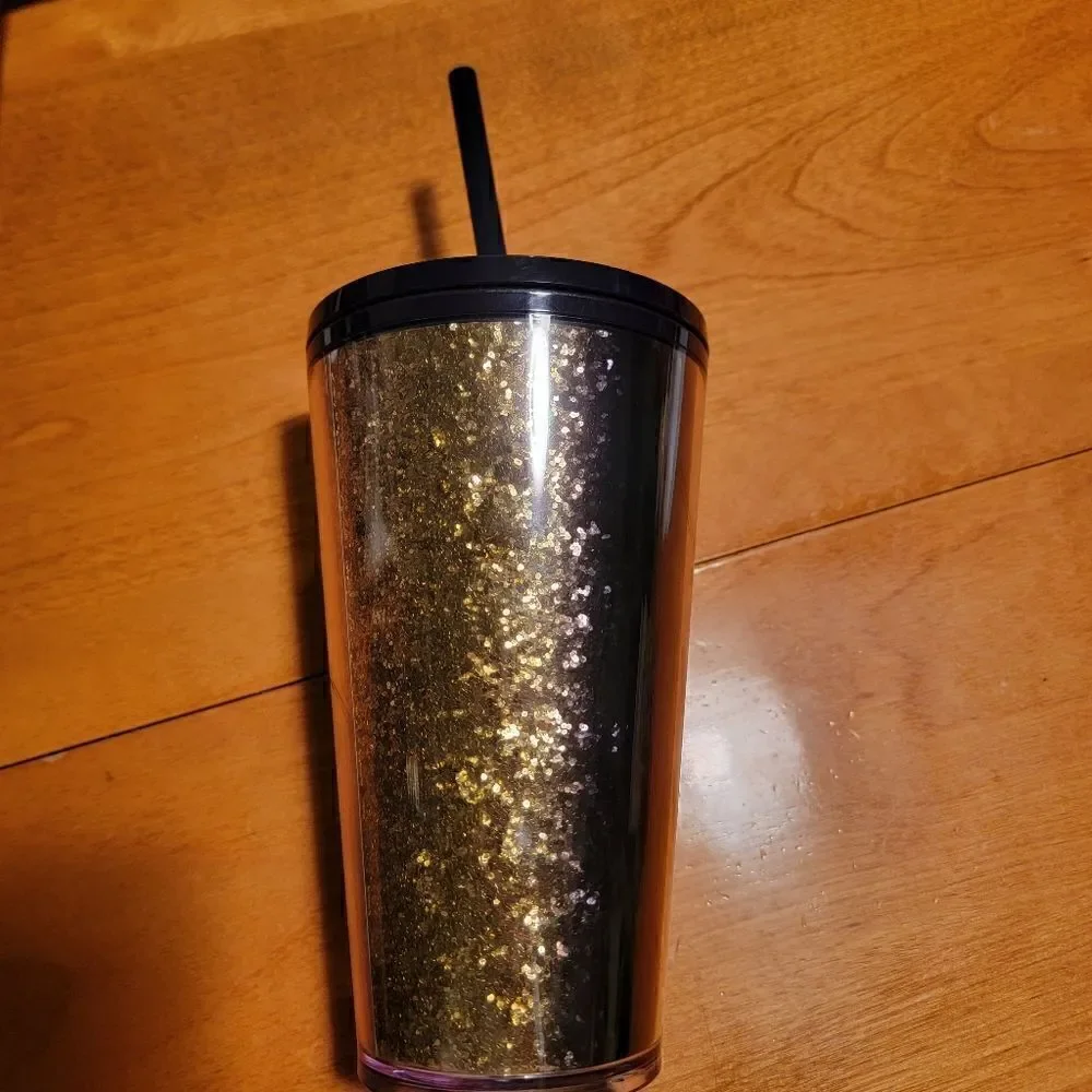 Starbucks 2020 Holiday Navy Glitter Ombré 16oz Tumbler NWT